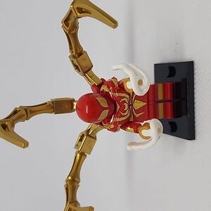 Iron Spiderman Custom Lego minifigure with black stand included